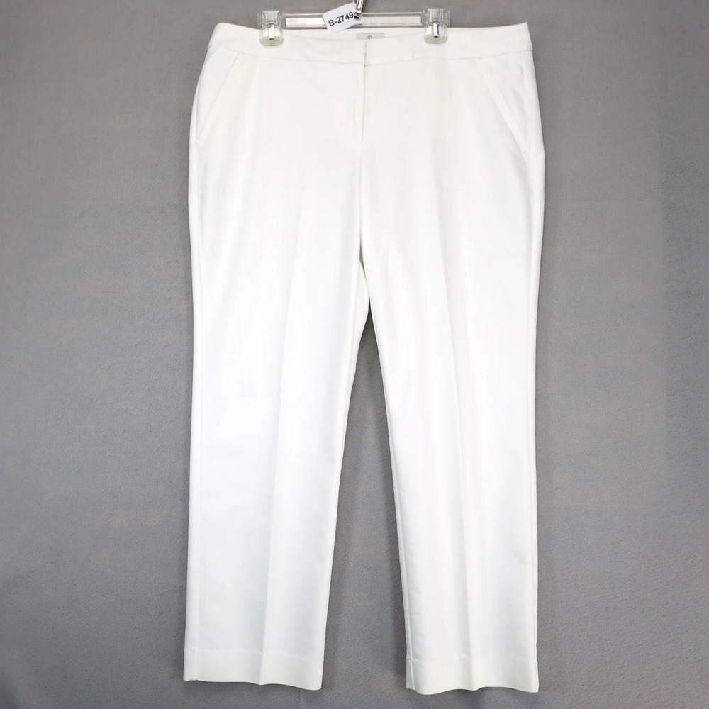 Chico's So Slimming White Dress Pants Size 3 Womens XL 16 40x29" Stretch Career